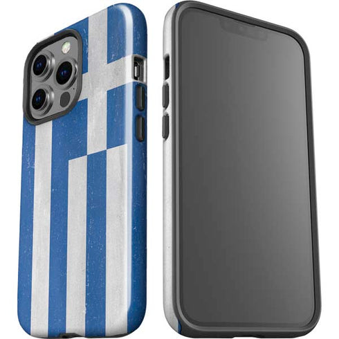Greece Flag Distressed iPhone 14 Pro Impact Case